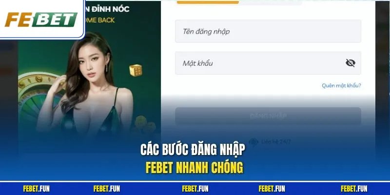 Các bước đăng nhập Febet nhanh chóng